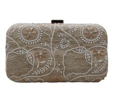 Beige Chikankari Clutch Bag for Festive Occasions
